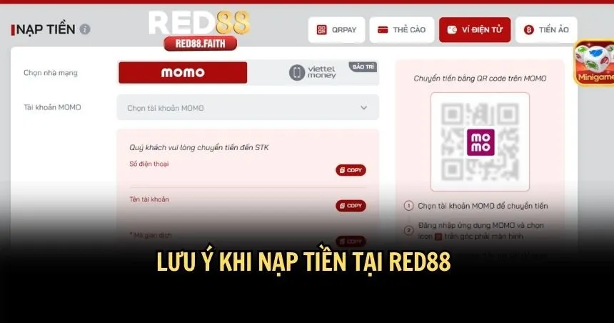 Một vài lưu ý khi nạp tiền