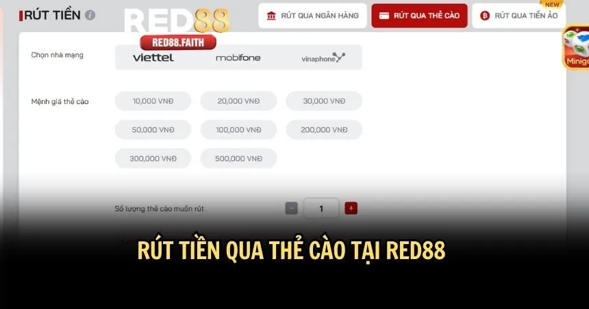 Hướng dẫn rút tiền qua thẻ cào