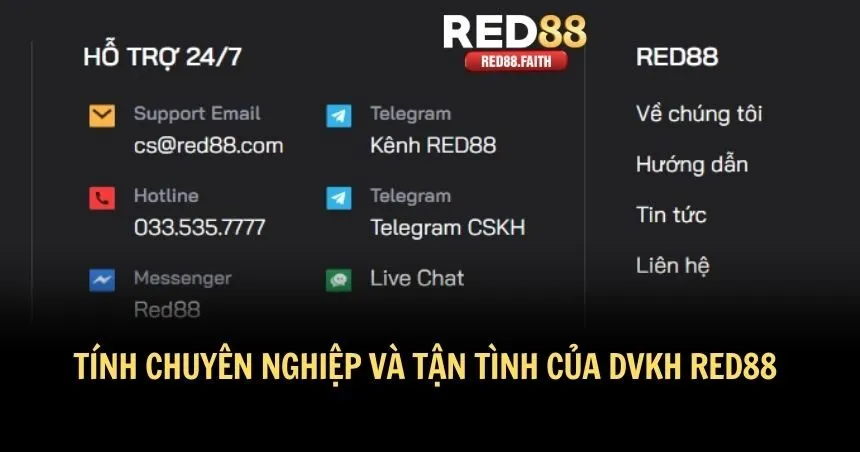 RED88 thể hiện sự chuyên nghiệp và tận tình trong cskh