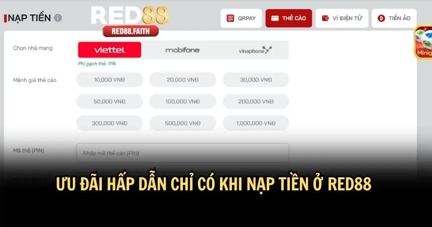 Vô vàn ưu đãi hấp dẫn chỉ có khi nạp tiền ở RED88